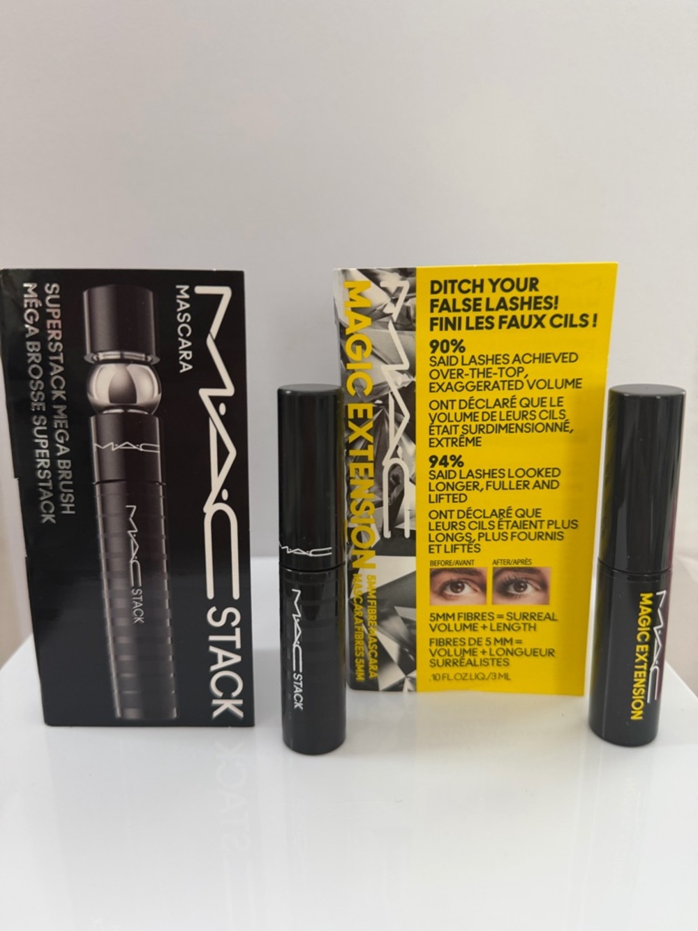 2 PC - MAC Macstack Mascara & MAC Magic Extension -Black, NEW